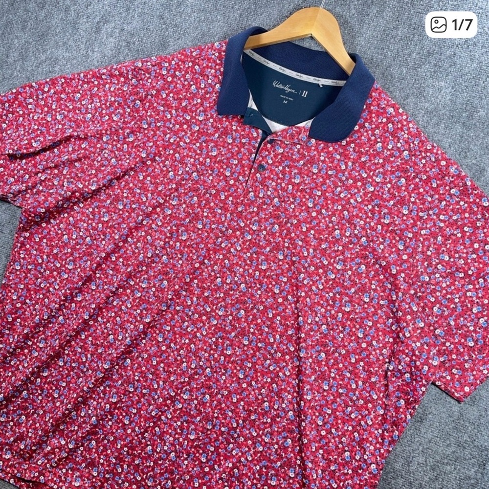 Walter Hagen Golf Polo Mens 3XL Pink Floral Print Short Sleeve
